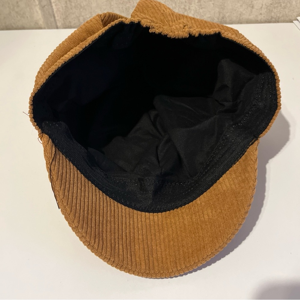 Corduroy Baker Boy Cap in Camel Brown - Retro Newsboy Hat - Picture 5 of 7